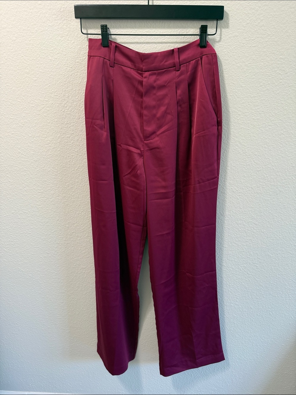 Wayf Satin Magenta Tailored Trouser Size XS